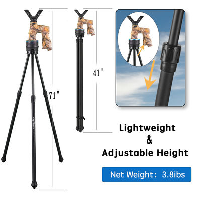 110cm Shooting Bipod 40kg Load Capacity Black Pole